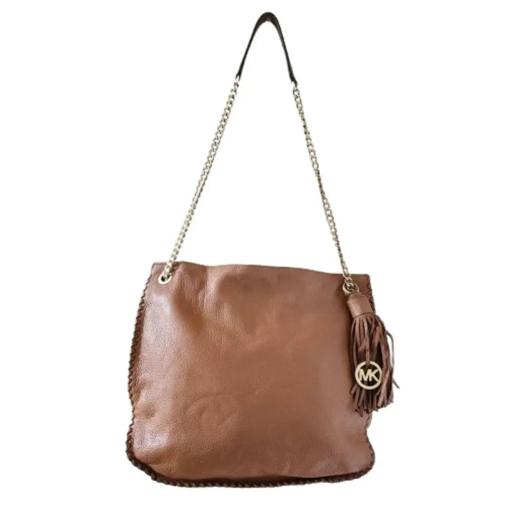 MICHAEL KORS Whipped Chelsea Leather Shoulder Bag Purse Handbag Acorn - Picture 5 of 10